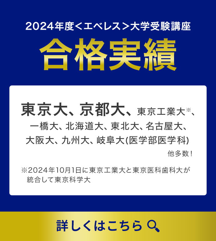 2024年度＜エベレス＞大学受験講座合格実績 詳しくはこちら