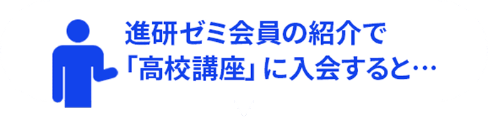 進研ゼミ会員の紹介で「高校講座」に入会すると…