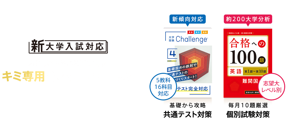 新大学入試対応 志望大合格から逆算したキミ専用合格カリキュラム