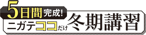 5日間完成!ニガテココだけ冬期講習