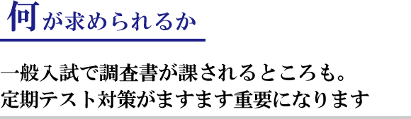 何が求められるのか?:一般入試で調査書が課されるところも。定期テスト対策がますます重要になります