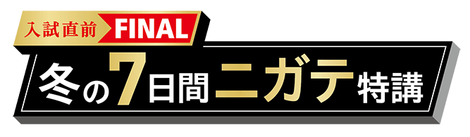 予約特典 入試直前FINAL 冬の7日間ニガテ特講